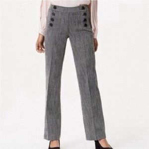 NWT Loft black and white Marisa trouser with sailor buttons